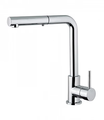 Sleek Modern Chrome Kitchen Faucet With Single Handle And Curved Spout Design 3d model