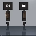 Interior Swing Door With 101 Room Number Plate And Modern Door Handle
