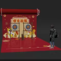Elegant Traditional Interactive Zone With Red Scroll Decor Targets And Fun Activities