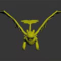 Purple Dragon Mythical Creature Character With Yellow Eyes And Spread Wings