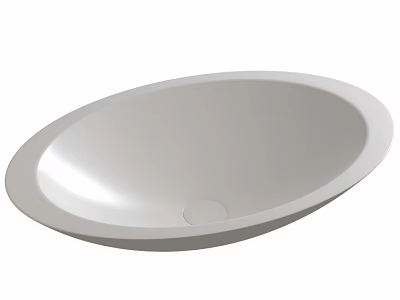 Modern White Oval Shaped Ceramic Wash Basin With Smooth Surface Design 3d model