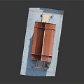 Ancient Thai Temple Model With Red Roof Golden Decorations Columns Stairs And Blue Base