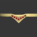 Golden Bracelet With Red Stones Fashion Accessory For Daily Wear
