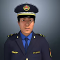 Multiple Uniformed Personnel in Blue Uniforms with Saluting Standing and Walking Poses