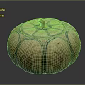 Pumpkin Shaped Ceramic Container With Decorative Lid Blue Lines And Floral Patterns