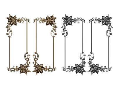 Ornate Decorative Lines Design For Elegant Frames With Intricate Floral Patterns 3d model