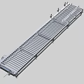 Stainless Steel Industrial Roller Conveyor System with Long Frame and Support Brackets for Material Handling