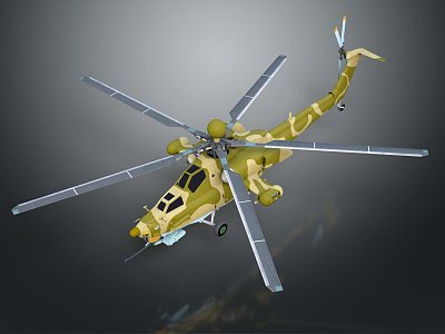 modern helicopter gunship helicopter 3d model