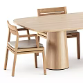Modern Light Wood Dining Table Set With Matching Upholstered Chairs For Home 3d model