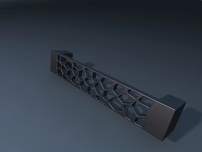 Modern Decorative Ornament Set With Honeycomb Hollow Out Design And Matte Black Finish 3d model