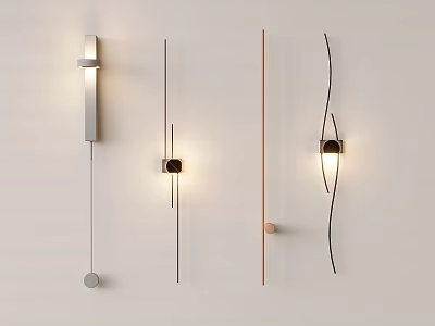 Modern Minimalist Wall Lamps With Different Unique Design Styles For Home Interior 3d model