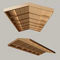 Modern Wooden Ceiling Design With Layered Grid Panels And Structured Patterns 3d model