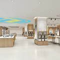Bright Modern Digital Store Interior With Glass Display Cases Smartphones Cameras And Electronics Accessories