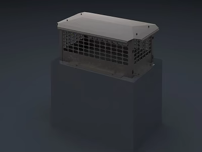 Sturdy Metal Air Conditioner Vent Featuring Grid Design Top Cover And Base Stand 3d model