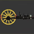 Futuristic Sci Fi Yellow Mechanical Wheel Structure With Metallic Components And Advanced Machinery 3d model