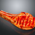 Juicy Grilled Bone In Steak With Charred Grill Marks And Black Pepper Seasoning