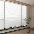 White Venetian Blinds Covering Window Allowing Natural Light Into Modern Room Interior