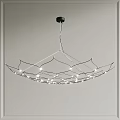 Modern Geometric Chandelier Featuring White Frame Black Base And Net like Openwork Design 3d model