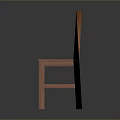 Solid Wood Chair With Vertical Slat Backrest And Flat Seat Design