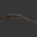 Realistic Ferocious Sailback Reptile Model With Scaly Skin And Open Mouth