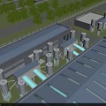 Modern Industrial Factory With Metal Roof Storage Tanks And Surrounding Greenery