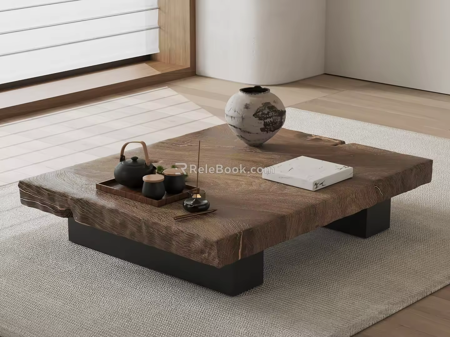 Qui Ji Tea Table Ancient Tea Table Square Tea Table Wooden Tea Table New Chinese Style Tea Table 3d model