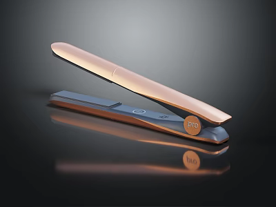 Sleek Modern Copper Hair Straightener With Reflective Surface And Professional Features 3d model