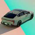 KIA Modern Car Front Design With Yellow Daytime Running Lights And Grille