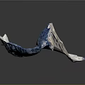 3D Terrain Model Featuring Mountain Range With Snow Covered Peaks And Blue Lake
