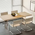 Modern Dining Table and Chair 3d model