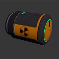 Cylindrical Black and Orange Household Appliance with Green Accents and Modern Design