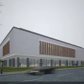 modern building small public building 3d model