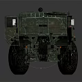 Military Green Heavy Duty Truck With Multiple Large Wheels And Cargo Container