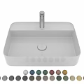 Modern White Washbasin With Chrome Faucet And 23 Color Options