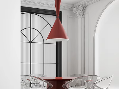 Half-house design light French restaurant 3d model