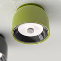 Modern Stylish Downlights And Spotlights In Black Green Gray Ceiling Design 3d model