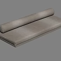 Light Gray Long Fabric Cushion With Rolled Pillow Accent Design 3d model