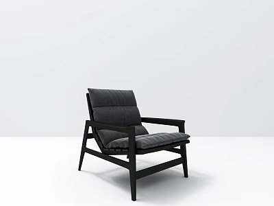 Modern Single Sofa With Black Fabric Armrest And Wooden Frame In Minimalist Interior 3d model