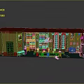 Traditional Building Interior Featuring Red Roof Green Walls Windows and Wooden Long Table