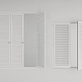 Modern shutter door and window combination 3d model