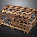 Wooden Lobster Trap Equipment With Slats Wire Mesh And Sturdy Design