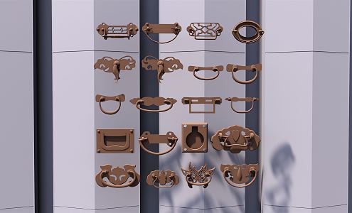 Chinese Handle Door Handle 3d model