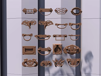 Chinese Handle Door Handle 3d model