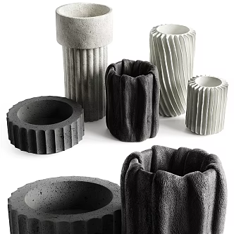 Ceramic Jar Pottery Ceramic Utensils Ornaments Combination Furnishings Decorations 3d model