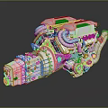 Modern engine Bugatti Chiron engine Jet engine Aircraft engine 3d model