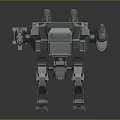 Mechanical Combat Robot With Multiple Gun Turrets And Mobile Metal Legs 3d model