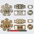 Decorative Chinese Style Furniture Handles With Various Patterns And Two Gold Tones