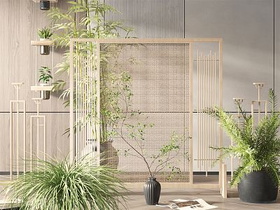 New Chinese-style screen partition 3d model