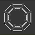 Modular Metal Framework Equipment With Geometric Interconnected Bars And Structural Design