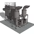 Industrial Equipment With Stainless Steel Piping System And Ladder Platform Structure